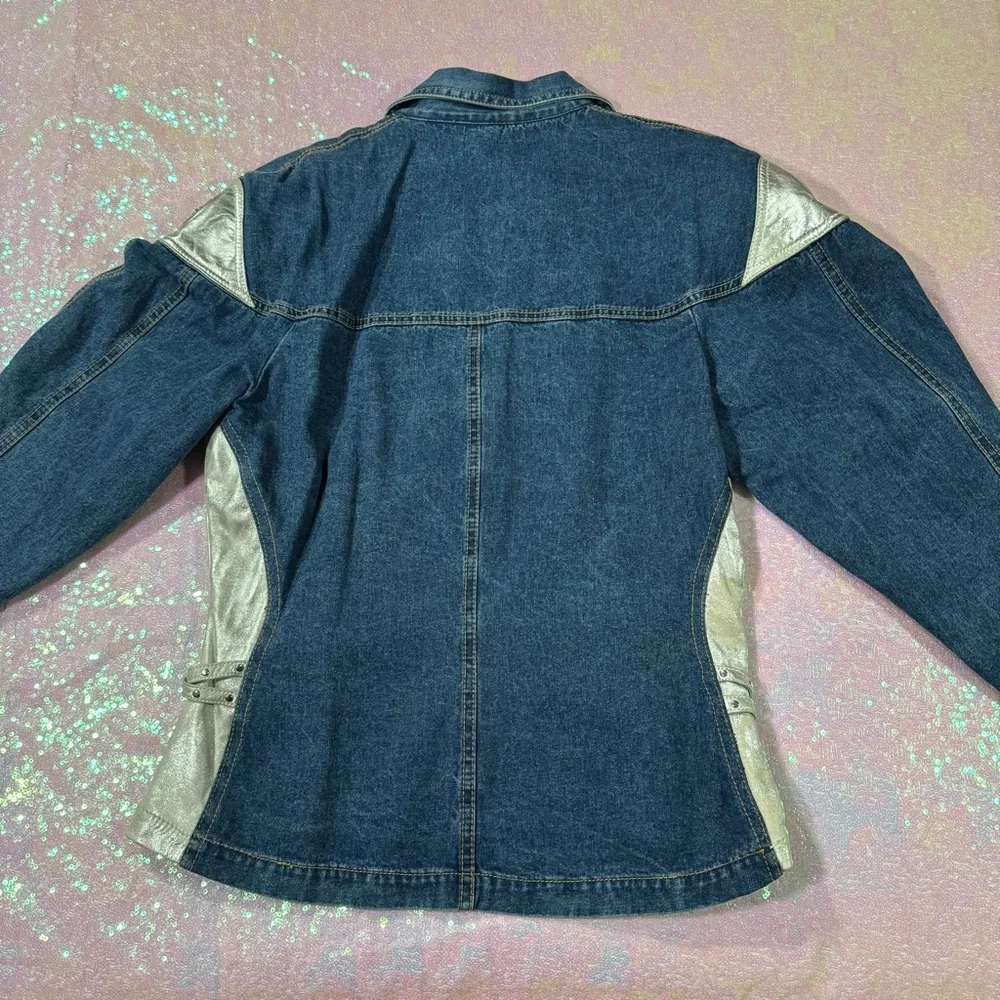 silver accent maximalist denim jacket - Picture 10 of 12